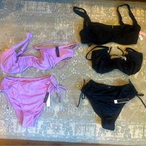 Victoria's Secret Black and Pink Bikinis